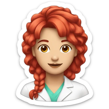 Farmacêutica cabelo vermelho com franja sticker
