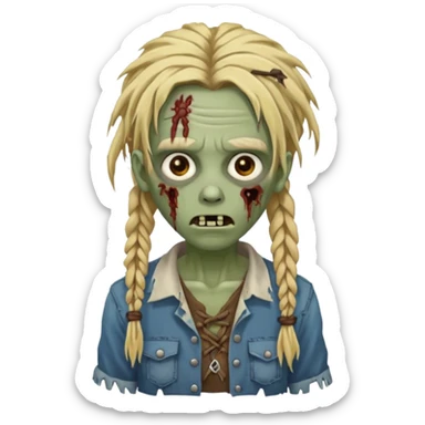 zombie with blonde n brown dreads  sticker