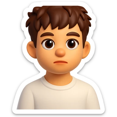 Convert this photo to a 3D emoji style portrait with slightly enlarged eyes, keeping the overall likeness and expression. Remove the background. The style should resemble Microsoft style 3D fluent emojis with a smooth, polished look and vibrant colors. sticker