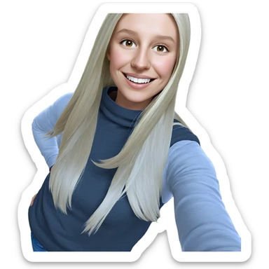 smiling blonde girl portrait sticker