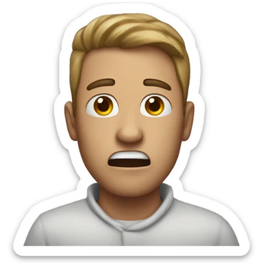 a man covering in fear with his hands up sticker