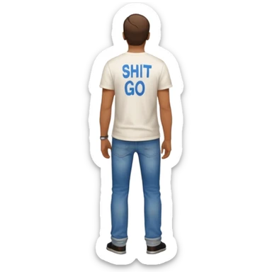 emoji inspired by the 'shit here we go again' GTA meme, character seen from behind, urban atmosphere sticker