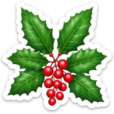 Individual small Christmas holly sticker