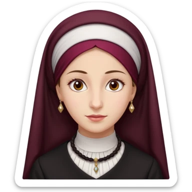 orthodox jewish woman with tichel circa. 1890 make into pretty young maroon sticker