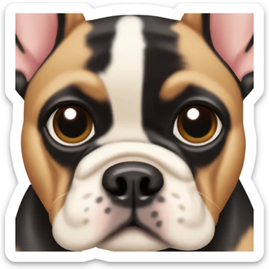 Black and tan French bulldog face sticker