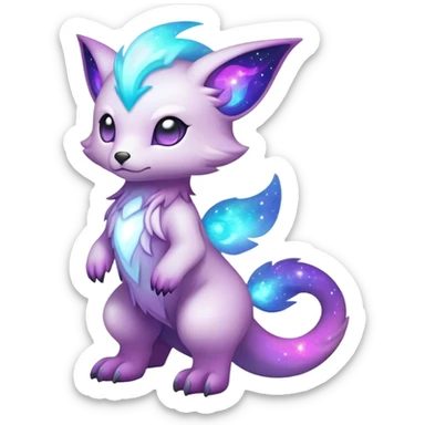 Cute cool colorful nebula fantasy animal hybrid Fakemon full body sticker