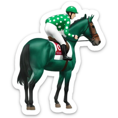 paul townend jockey dark green polka dot sticker