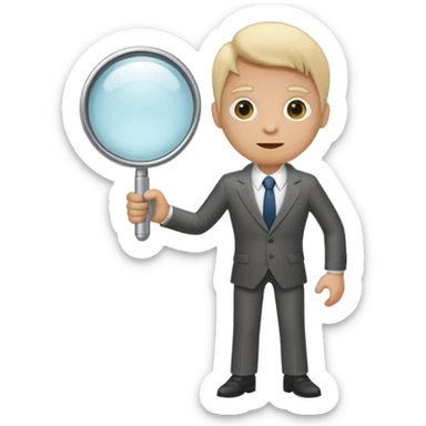 Magnifying glass that has limbs and a suit on(should look like the character Rodger from Dandy’s World) sticker