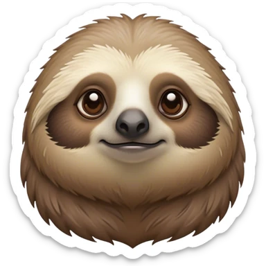 Cinematic Noble Sloth Portrait Emoji, Poised and serene, with a leisurely, gentle build and calm, wise eyes adorned with soft, textured fur, Simplified yet sharp and sophisticated features, highly detailed, glowing with a soft, tranquil glow, high shine, intelligent and unhurried, stylized with an air of relaxed authority, focused and composed, soft glowing outline, capturing the essence of a watchful and confident guardian that appears ready to slowly emerge from the screen with effortless grace! sticker