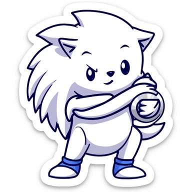 Sonic the Hedgehog and Silver the Hedgehog hugging each other sticker
