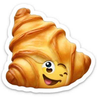 happy french croissant sticker