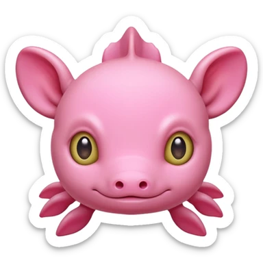 Cartoon-style Discord emoji of a pink axolotl, simple and clean design, rounded shapes, front view, cute and friendly expression, big cartoon eyes, smooth and clear outlines, flat bright colors, transparent background, vector style, highly readable at small sizes, no text, no realistic shadows. sticker