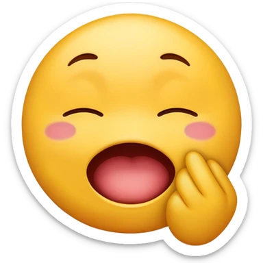 Yellow round emoji grabbing its lips closed  sticker