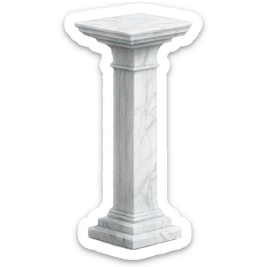 a white tall thin marble pedestal sticker