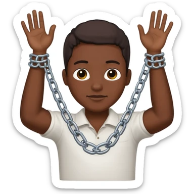 Black person picking cotton with chains around his hand and neck  sticker