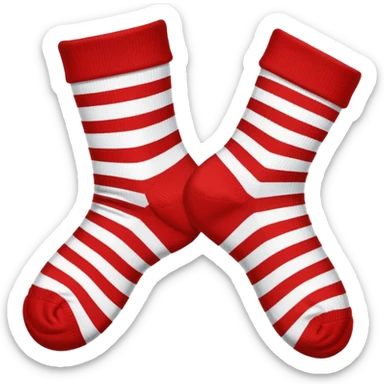 different colored socks red and white sticker