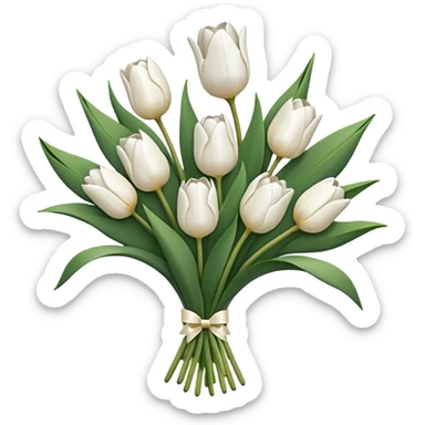 white tulip bouquet  sticker
