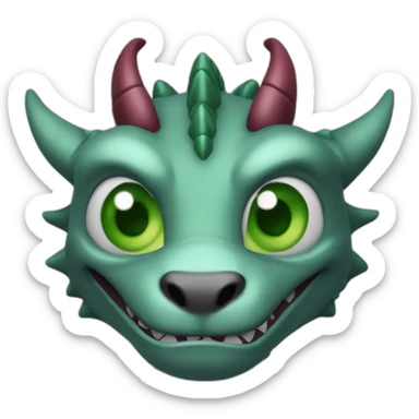 Burgundy dragon with green eyes grey claws sticker