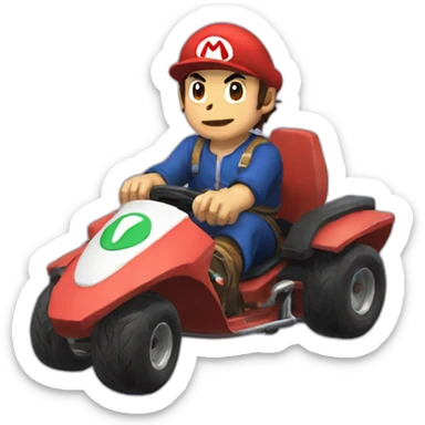 Ryu in thé Mario's kart sticker