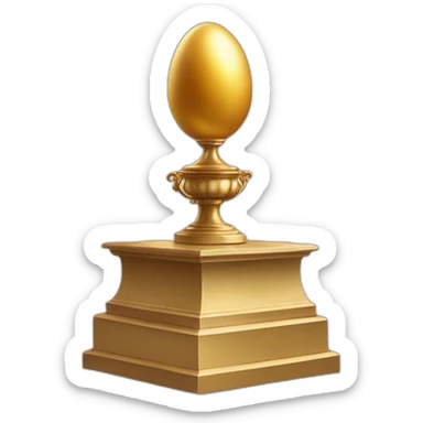 golden egg on pedestal sticker