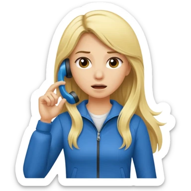 blonde cartoon girl long hair sports coach calling for a time out sticker