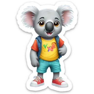 Koala wearing people cloths sticker