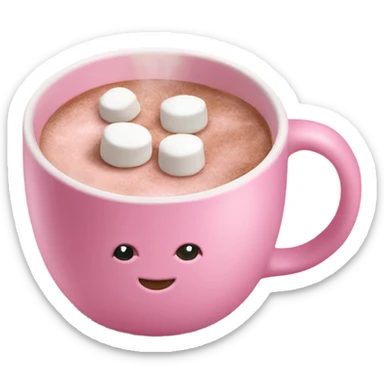 Lights Pink mug of hot chocolate with marshmallows  sticker
