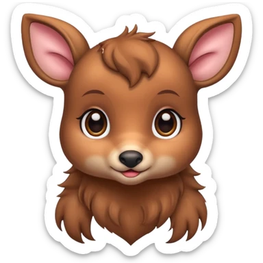 Baby deer with heart eyes  sticker