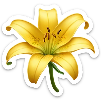 golden yellow lily flower sticker