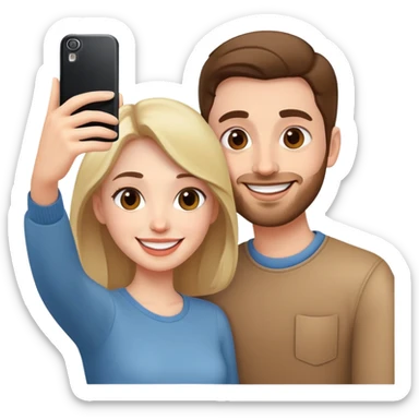 smiling couple selfie moment sticker