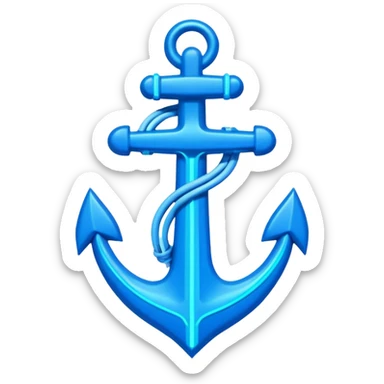 A neon futuristic cyberpunk anchor line drawing, that would be made of neon tubing on a sign sticker