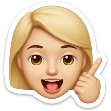 please create an emoji of a face bitting their index finger withn a cheeky expression sticker