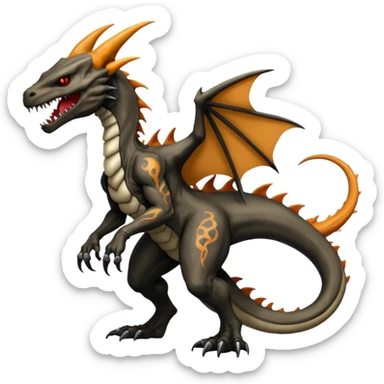  Venom-Primagen-Marowak-Charizard-Xenomorph-hybrid-fantasy-creature (full body) with tattoos and scale markings sticker