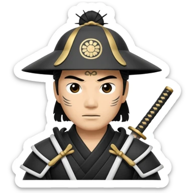I want a black and white samurai. It is for an icon. sticker