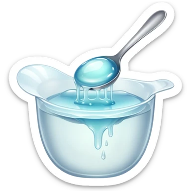a spoonful of white, clear jelly sticker