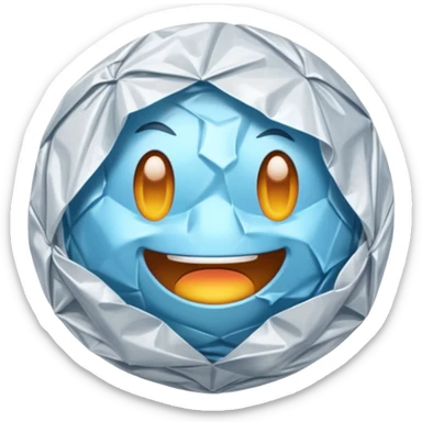 Crumpled up ball of clear plastic wrap sticker