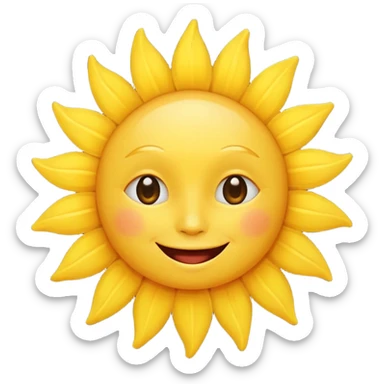Sun with face with no eyebrows sticker