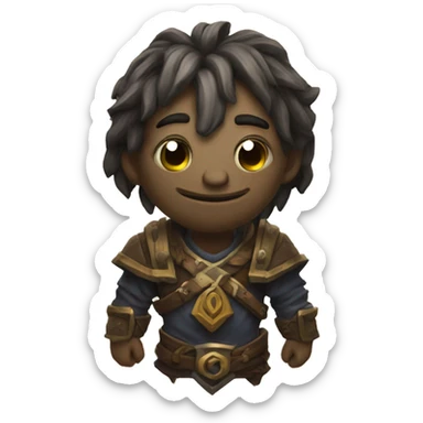 drawf from world of warcraft with the logo Frankz under it sticker