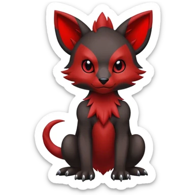 Cute cool black red edgy animal hybrid Fakemon full body  sticker
