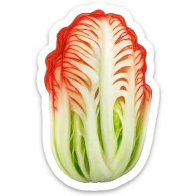 A napa cabbage marinated in a bright red pepper paste sticker