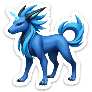 Shiny Dark Edgy Suicune-Cobalion-Manectric-Aurorus-Fakémon-hybrid-creature (full body)  sticker