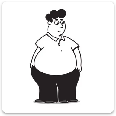 Peter Griffin from Family Guy with a pregnant belly, wearing his signature outfit sticker