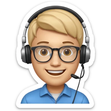 3D imoji of Young man who is graphics design sticker