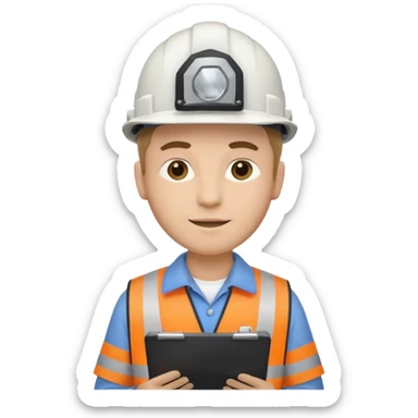 engineer with clipboard sticker