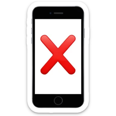 Un movil pero con una x por encima como que lo tache sticker