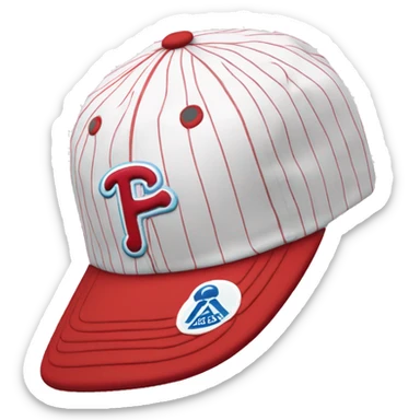 Floating Philadelphia Phillies, baseball hat, flat brim sticker