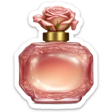 Rose magic sparkling old Antique oil perfume bottle with herbal and rose flowers sticker