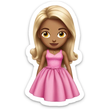 Bratz doll wearing a pink dress sticker