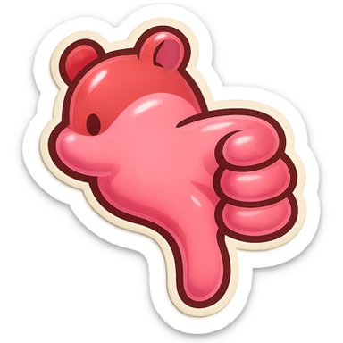 Make the cartoon hamster paw pink, keep it isolated and in a cute cartoon style, suitable for Discord emote, with no background. sticker