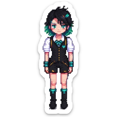 femboy character with a cute androgynous look sticker